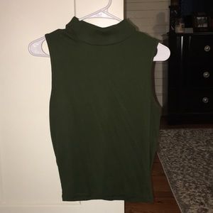 Olive green halter crop top